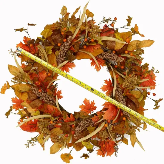 Artificial Fall Wreaths for Front Door Autumn Door Wreath with Maple Leaves {4}
