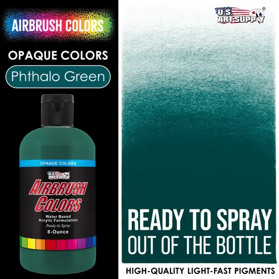 Phthalo Green, Opaque Acrylic Airbrush Paint, 8 oz. {2}