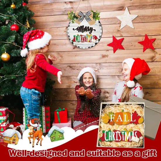 20 Pcs Interchangeable Hanging Sign, Seasonal Front Door Decoration (White) {5}