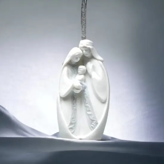 Ceramic Holy Family Nativity Ornament, Home D&eacute;cor, Religious D&eacute;cor, Religious Gift, Church D&eacute;cor, Baptism Gift {2}
