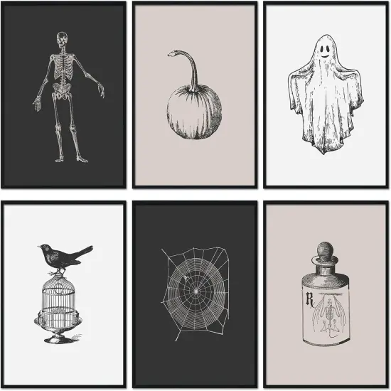 AnyDesign 6Pcs Halloween Wall Art Prints 8 x 10 Inch {1}