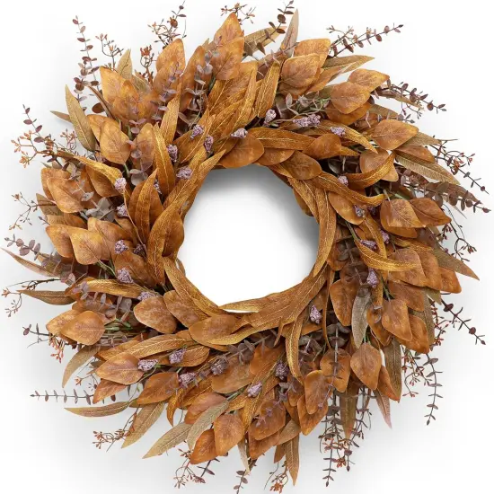 26'' Fall Eucalyptus Wreath (Orange) {1}