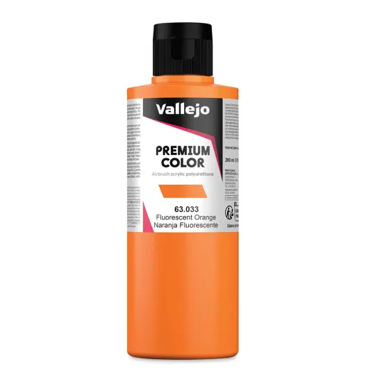 Vallejo Premium Airbrush Colors - 200 ml, Fluorescent Orange {1}