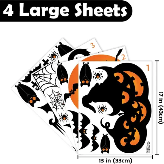 4 Sheets Halloween Silhouette Window Stickers {2}