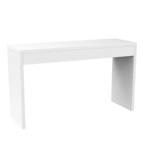 Modern Rectangular White MDF Wood Sofa Console Table with Straight Legs for Entryway Living Room {3}