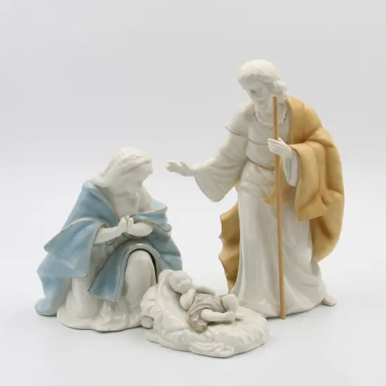 Porcelain Nativity Figurine Set Of 3, Home Décor, Religious Décor, Religious Gift, Church Décor, Baptism Gift {3}