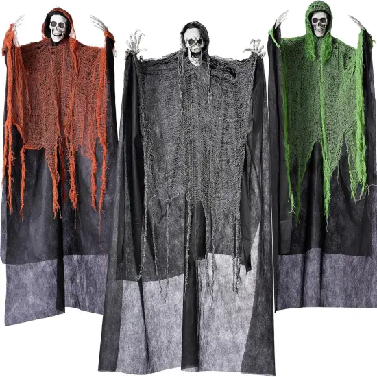 3 Pcs Halloween Hanging Grim Reapers, one 63&rdquo; Two 47&rdquo; Grim Reapers {5}