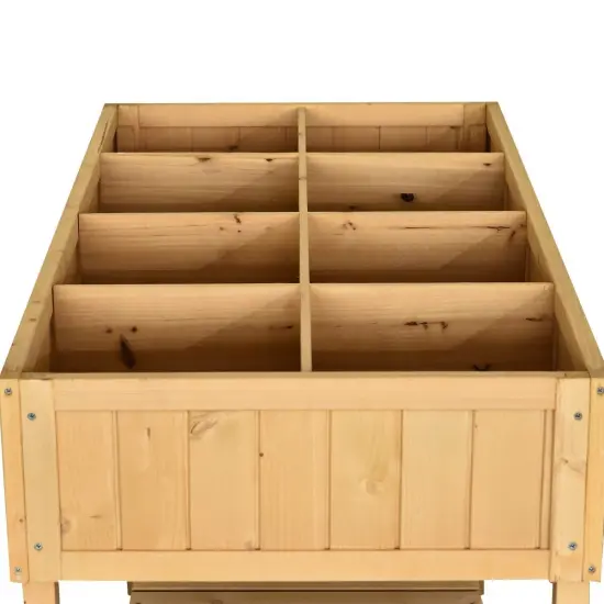 Fir Wood 8 Grid Raised Garden Box for Plants Vegetables and Flowers {3}
