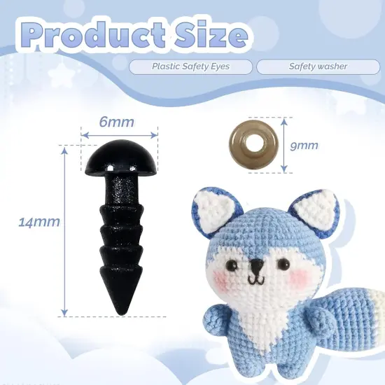 600pcs 6mm Black Plastic Safety Eyes {2}