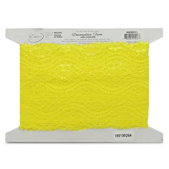 5 Yards of Cora 2 1/4"Stretch Raschel Lace Trim | 5 yard cut Black {3}