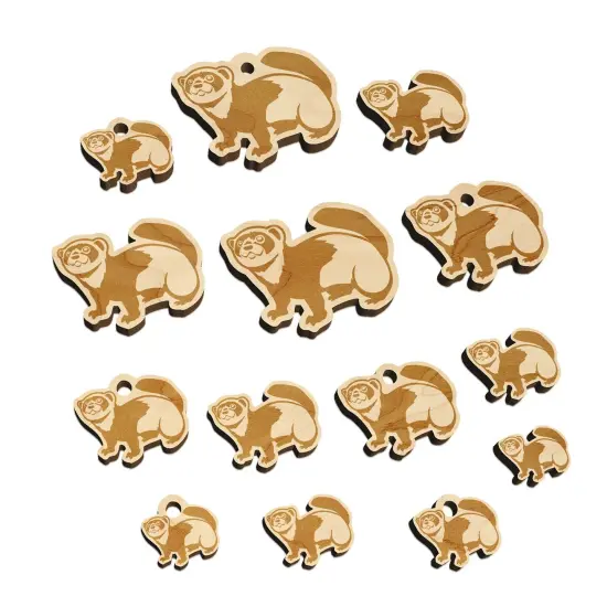 Friendly Ferret Mini Wood Shape Charms Jewelry DIY Craft {1}