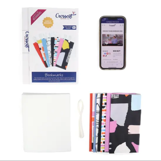 Crosscut Sewing Co.&reg; Bookmark Sewing Project Kit for Beginners Abstract black {5}