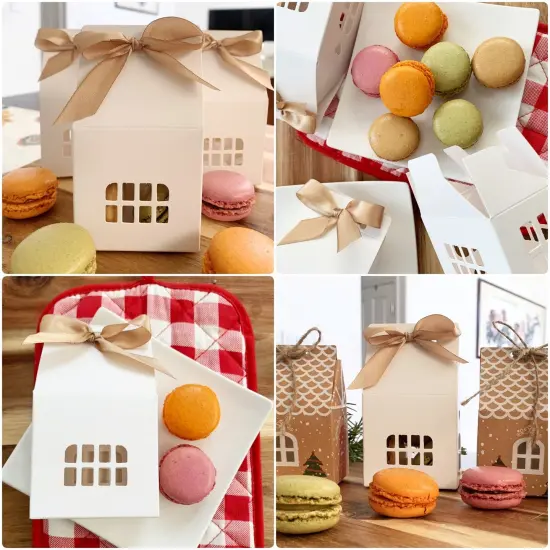 Wrapables House Shaped Gift Boxes with Ribbons for Weddings, Housewarming, Cookies, Candies, Treats, Party Favors (Set of 24) {5}