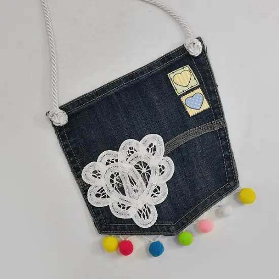 5 yards of Lorelli Pompom Fringe Trim 3/4" | 5 yard cut White Multi {5}