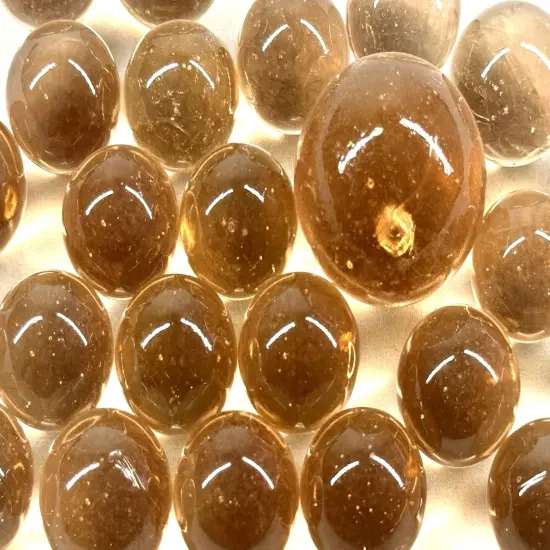 25 Glass Marbles AXOLOTL Clear Pink/Peach Game Pack Shooter Swirl {5}