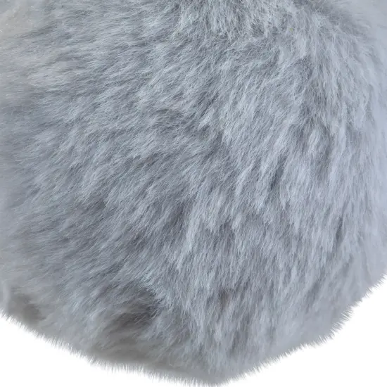 Northlight Plush Furry Christmas Ball Ornament - 3" - Light Gray {7}