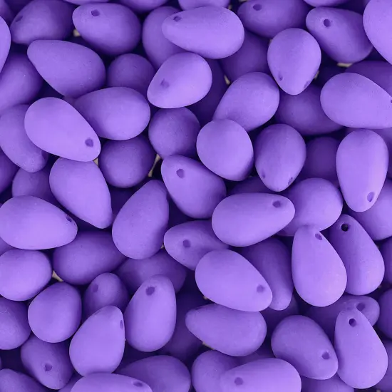 John Bead 114pcs 6x9mm Czech Glass White Alabaster Velvet Drop Bead Strands Soft Violet {1}
