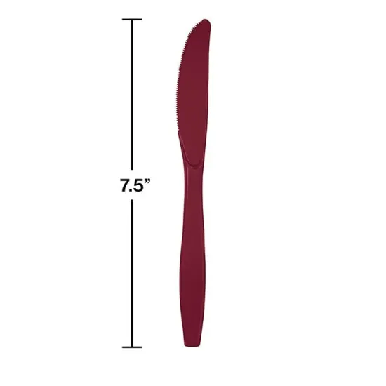 288 pc Bulk Burgundy Plastic Knives {2}