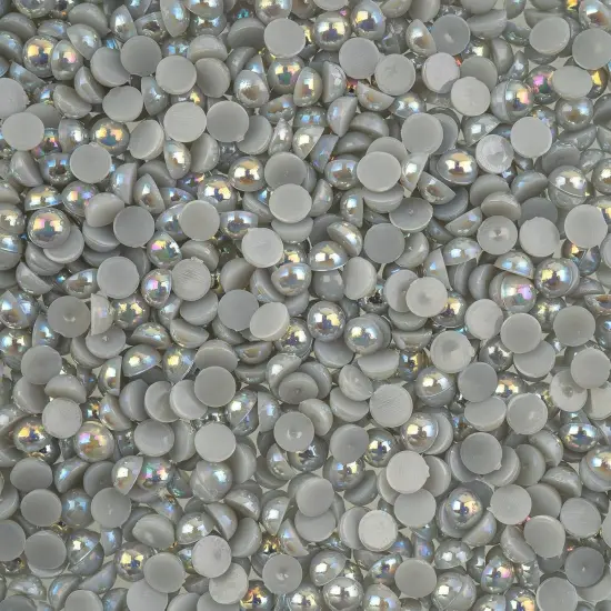 Crystal Lane DIY SS16(4mm) Plastic Pearl Flatback Rhinestones, 975pcs Grey AB {1}