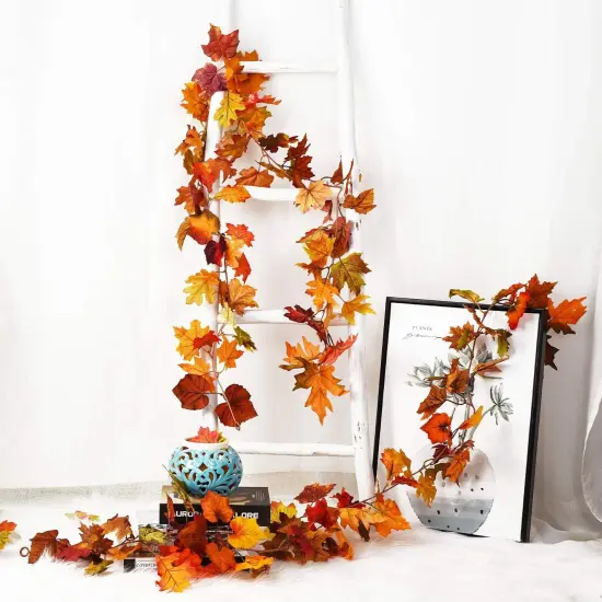 2 Pack Fall Garland Maple Leaf, 5.9Ft/Piece Hanging Vine Garland {5}