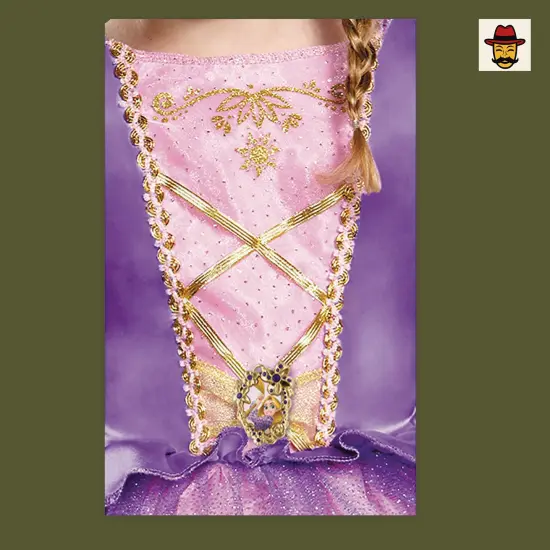 Girls Disney Rapunzel Costume, Purple Pink Dress Tulle Skirt Character Cameo {2}