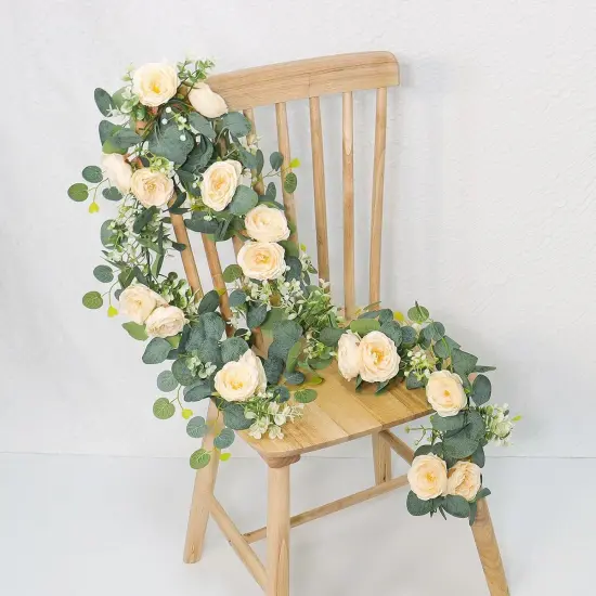 Rose Flower Greenery Garland Floral Vines for Wedding Home Party Table Runner Decor {5}