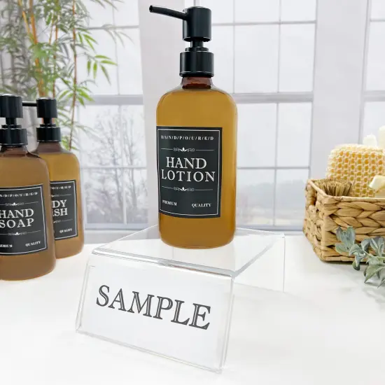 Plymor Clear Acrylic Sign-Holder Display Riser, 2.75" H x 5.5" W x 6.75" D (3/16" thick) (2.5" x 5.5" Sign) {3}