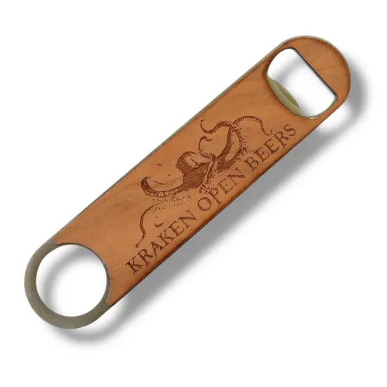 Wooden Bottle Opener - Kraken open beers {1}