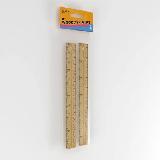 Wooden Rulers 12" &ndash; Dual Scale &ndash; 2 per Pack &ndash; 48 Packs {2}