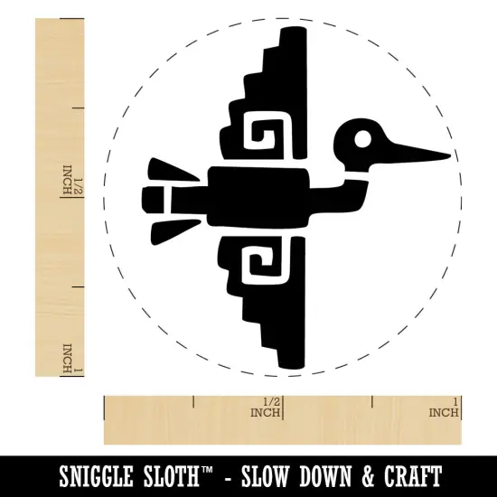 Tribal Southwestern Crane Bird Flying Self-Inking Rubber Stamp Crafting Planners Green {1}