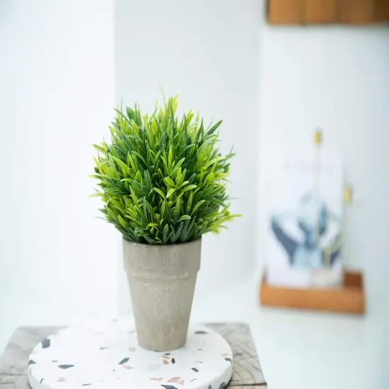 Artificial Grass Potted Plant {4}