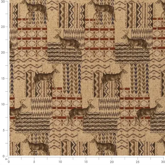 Whitetail - Beige & Taupe Novelty Upholstery Fabric 54 Inches" {3}