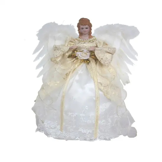 White Lace Angel 16 inch Tree Topper {1}