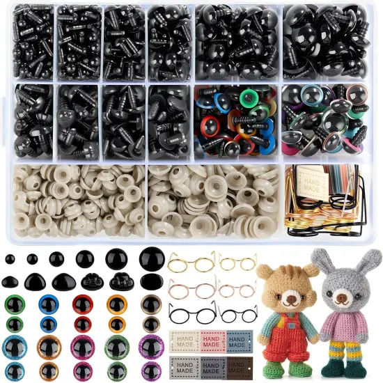 1150pcs Safety Eyes for Crocheting, 5mm-16mm Crochet Eyes and Noses {5}