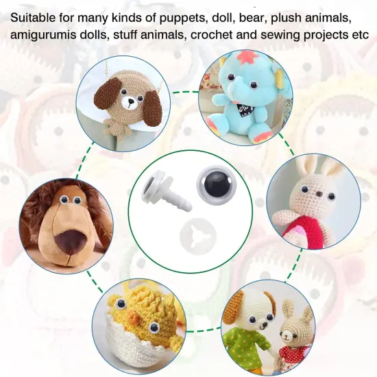 50pcs Black Wiggle Googly Eyes for Crocheting {5}