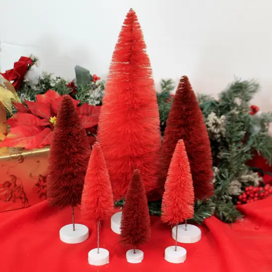 Cody Foster 15.0 Inch Red Rainbow Trees Christmas Decorative Tree Set , Christmas Decor Putz Village {3}