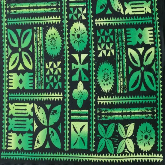 1 Yard Traditional Polynesian Tapa Design Peachskin Fabric 45 Inch Width Aqua {2}