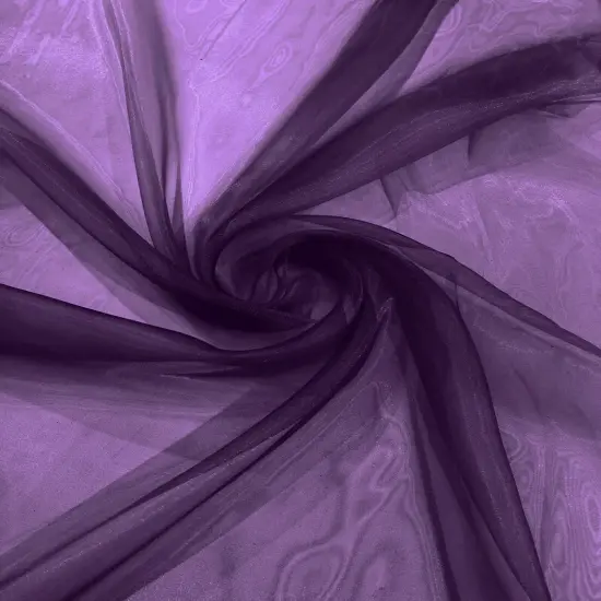 1 Yard Crystal Organza Fabric Sheer Lightweight Textile with Soft Flow for Dresses Linings and Costume Design Purple {4}