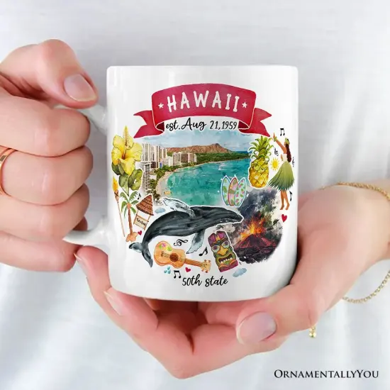 Artistic Hawaii State Themes and Landmarks Mug {2}