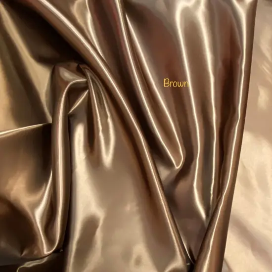 1 Yard Brown Bridal Satin Fabric 58/60 Inch Wide Smooth Lustrous Polyester for Sewing, Fashion & Decor {1}