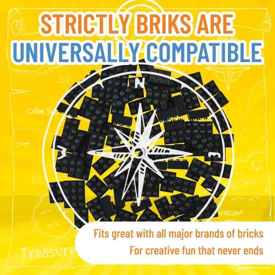 Strictly Briks Classic Bricks Starter Kit, Black, 96 Pieces, 2x3 Studs, Building Creative Play Set for Ages 3 and Up, 100% Compatible with All Major Brick Brands {4}
