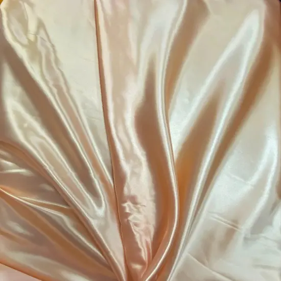 1 Yard Peach Bridal Satin Fabric 58/60 Inch Wide Shiny Polyester Cloth for Table Runners, Curtains & Apparel {2}