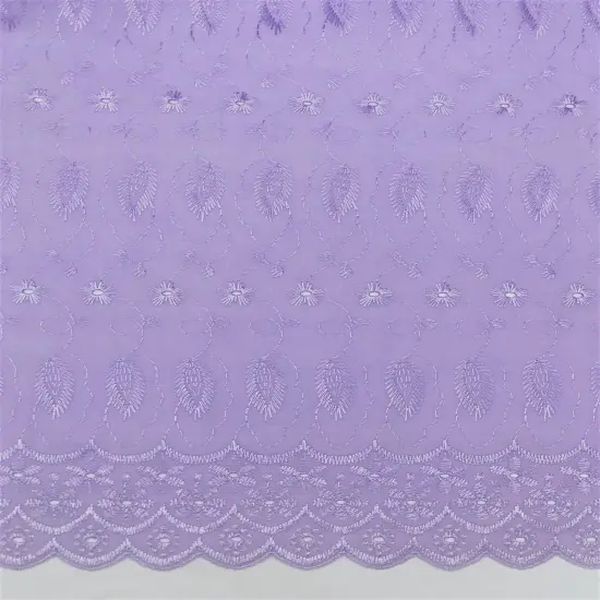 1 Yard Lavender Medium Eyelet Fabric with Double Border | Soft Cotton Blend, 41/42" Wide {1}