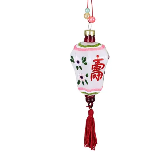 Cody Foster 4.0 Inch Lanterns Christmas Tree Ornament , Multi Seasonal Decor Tassel Chinese Flower Pink {3}