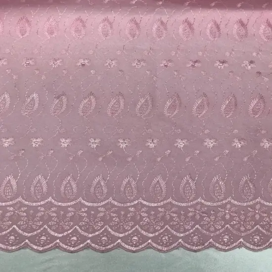 1 Yard Pink Medium Eyelet Fabric with Double Border and Soft Touch 41/42 Inches Wide {3}