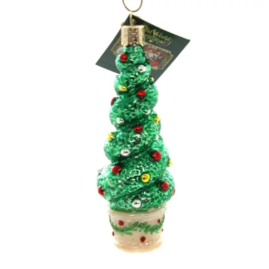 Old World Christmas 4.75 In Holiday Topiary Tree Ornament , Ornamental Shape Green {1}