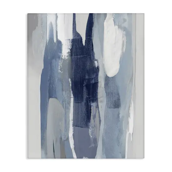 Stupell Industries Layers of Blue and White Abstract Movements Canvas Design By Jackie Hanson {1}