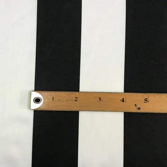 1 Yard Black/White Stripe Satin Fabric 59/60" Wide Light Weight Polyester {1}