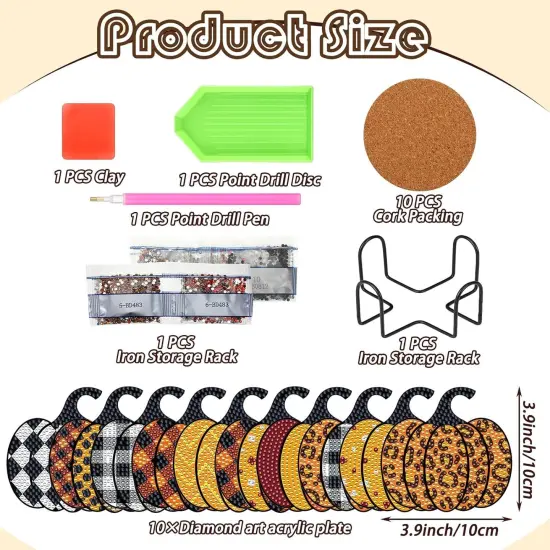 DIY Autumn Halloween Diamond Painting Coasters Kit for Beginner Adult {3}