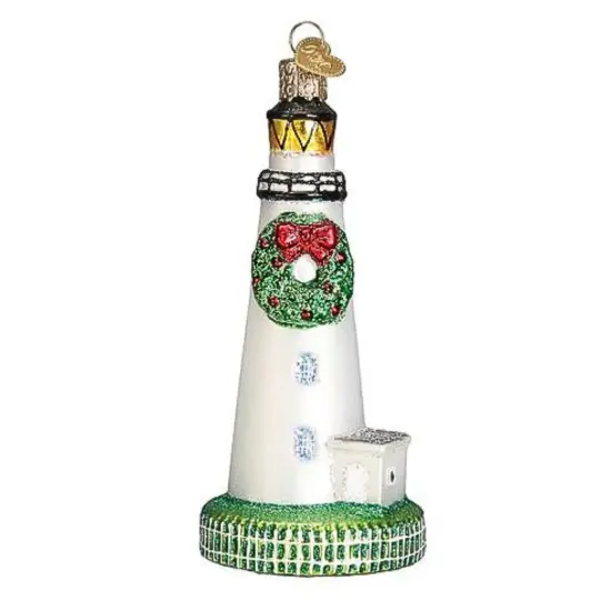 Old World Christmas 4.75 In Ocracoke Lighthouse Christmas Tree Ornament , Ornament Coastline Beacon White {1}